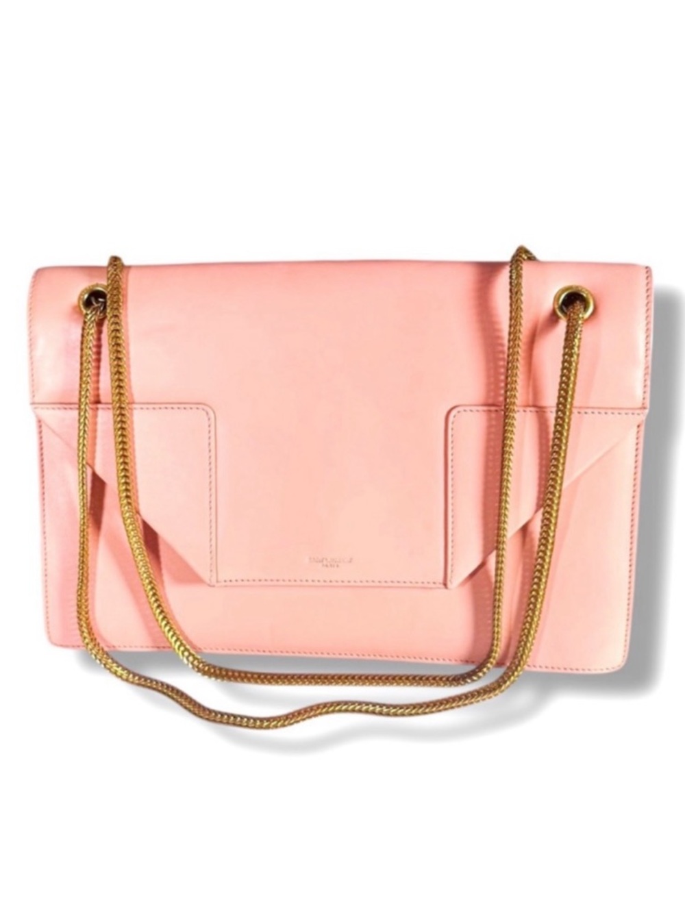 Saint Laurent Betty Bag Medium Pale Blush Pink Calfskin Leather Gold Chain Purse
